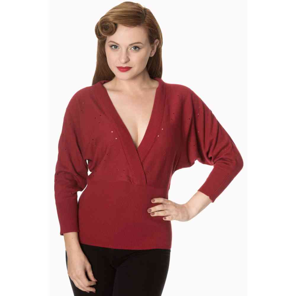 Dancing Days - LUCK HAS IT WRAP FRONT Lange cardigan - Bordeaux rood